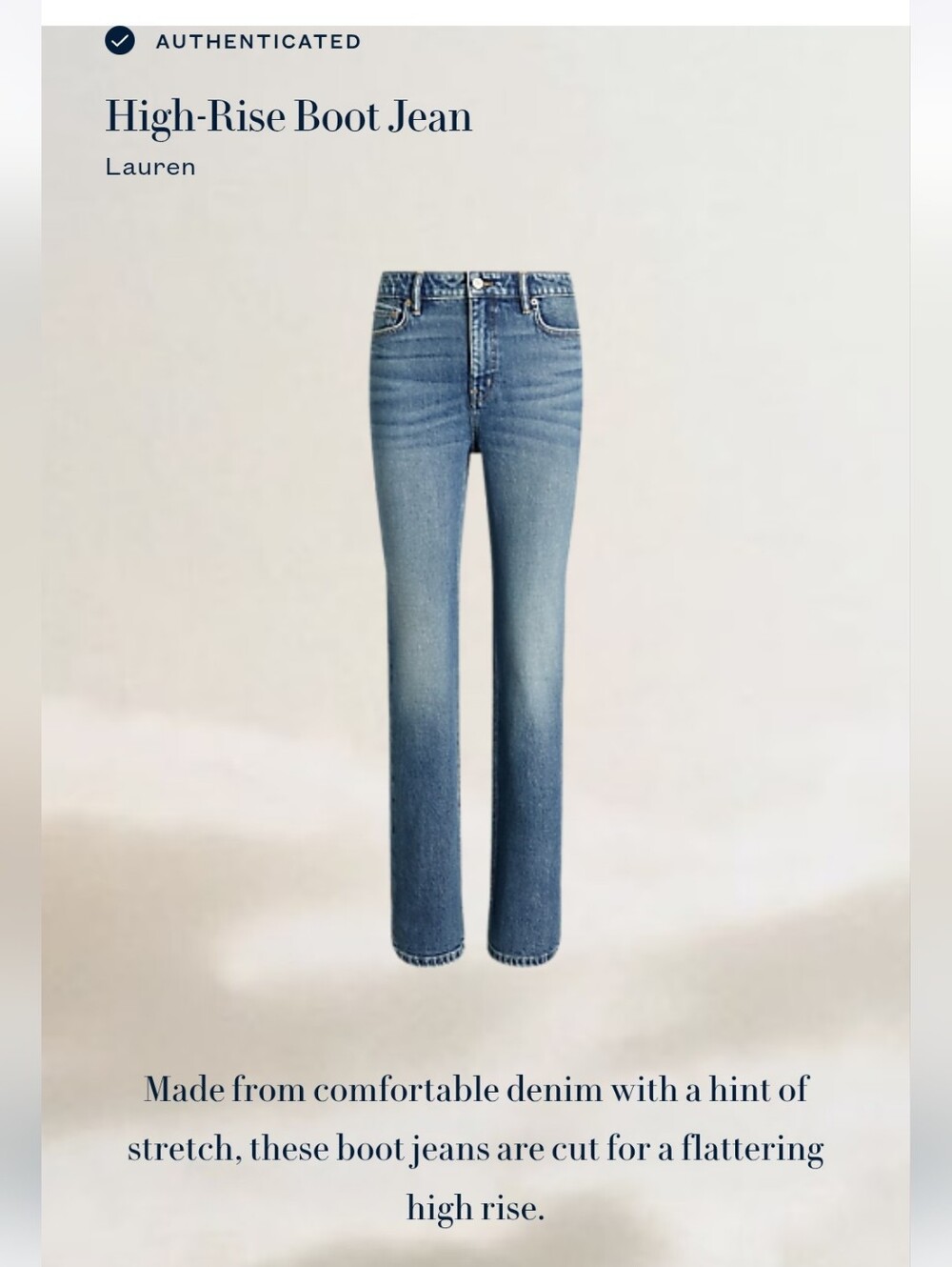 NWOT Lauren Ralph Lauren High-Rise Boot Jean, Sz 16